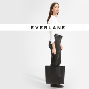 Everlane Black Leather Day Square Tote